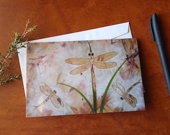 Erdige Grußkarte - Libellen Kunst - Geschenkkarte