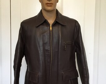 40‘s vintage / goatskin leather jacket Vintage 1930s 40s Goatskin Leather Jacket - California
