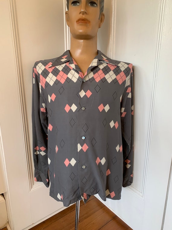 ピ*ン様 50s brent rayon gabardine shirt 50s rayon gabardine shirt