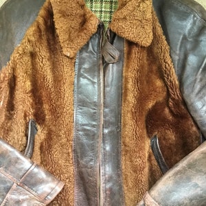 Original Grizzly Bear, 1940s Horsehide Leather & Mouton Jacket - Etsy