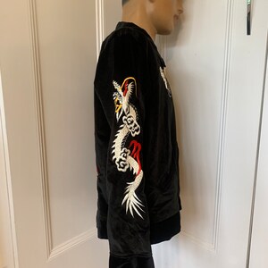 Velvet Vietnam souvenir jacket with skull geisha embroidery image 4