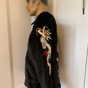 Velvet Vietnam souvenir jacket with skull geisha embroidery image 2