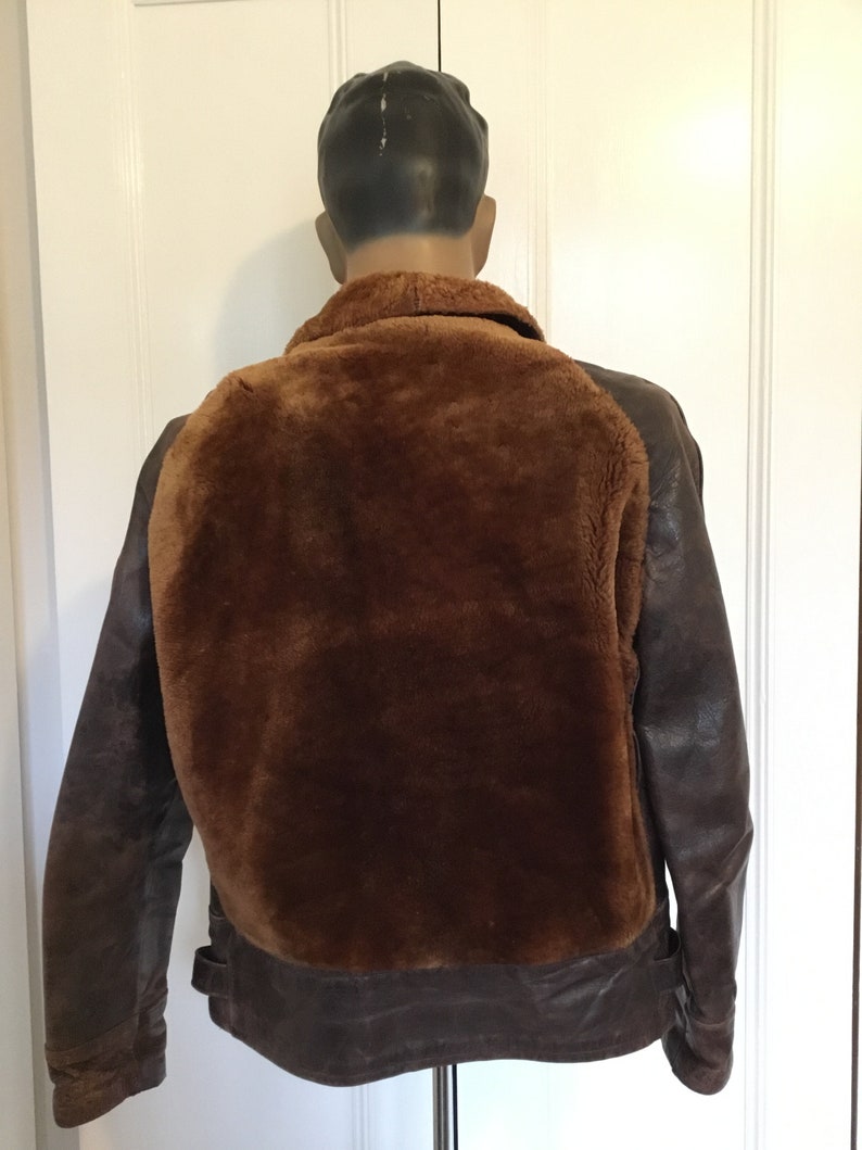 Original Grizzly Bear, 1940s Horsehide Leather & Mouton Jacket - Etsy
