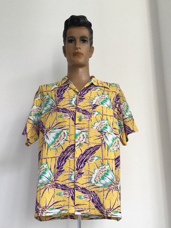 Sun Surf Vintage Style 1940s Floral Hawaiian