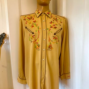 Original California Ranch Wear hand-embroidered 1950s western shirt