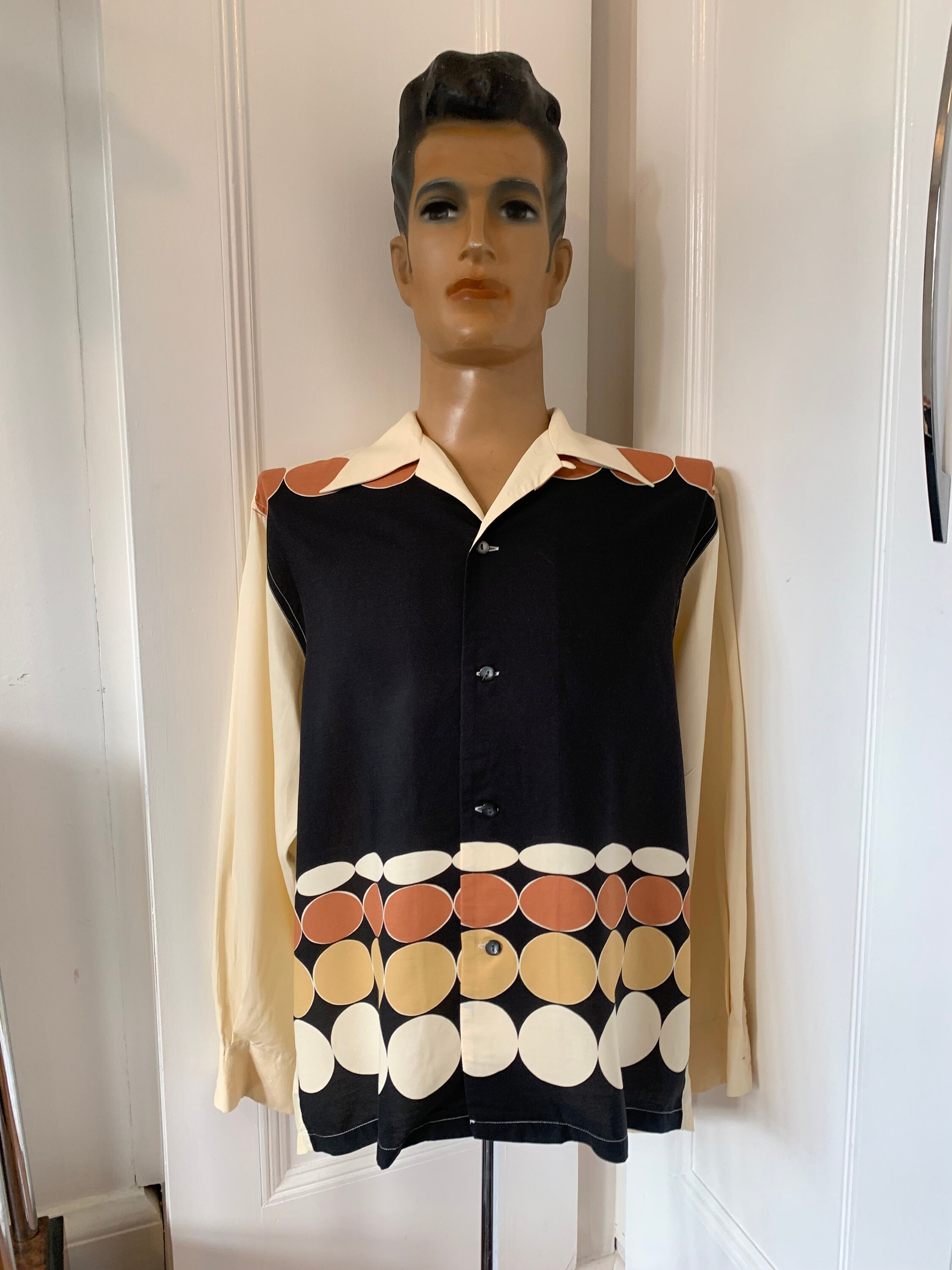 Buy Rare Rayon Repro Panel Print Shirt From Dry Bones. Online in 