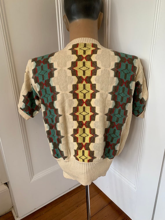 Gorgeous 1940s original summer knit t-shirt with … - image 3