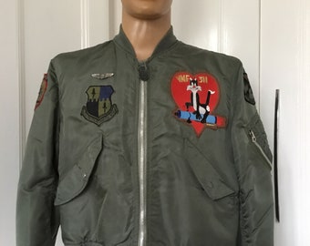 Original USN Flight Bomber L-2B Jacket in Parachute Nylon with Original Patches