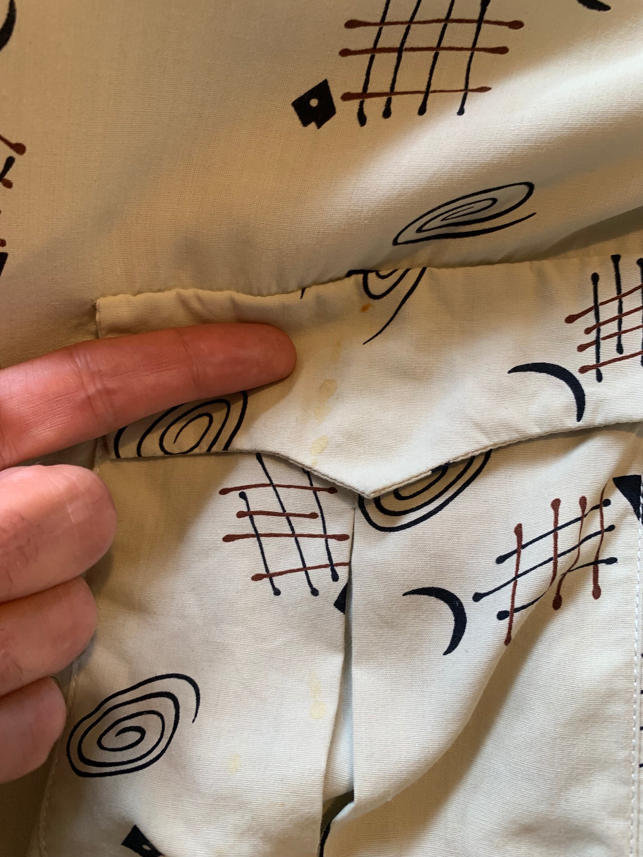 Original 1950s Rayon Shirt With Atomic Fish Bone Print From Original 1950s Rayon Shirt With Atomic Fish Bone Print From