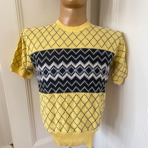 Rare original 1940s yellow summer knit T-shirt from the McGregor label