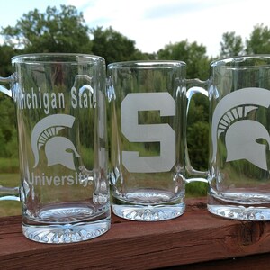 MSU Spartan公式ライセンスエッチンググラス4個セット - 27オンス特大マグカップ (#8112)
