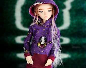 1:4 "No Faces" Hoodie Dress for Minifee, Ooak Hoodie, slim MSD, BJD, Studio Inspired, Doll Fashion, Dolls Clothes