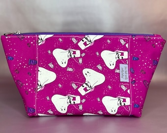 Cute "Sewing Ghosts" Large Peek-a-Boo Make-up Bag, Custom Waterproof Toiletry Bag or Travel Bag