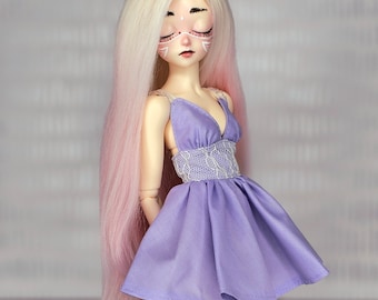 1:4 "Elegant Lavender" Dress for Minifee, slim MSD, BJD, Custom Dolls Fashion, Doll Clothes, Outfit