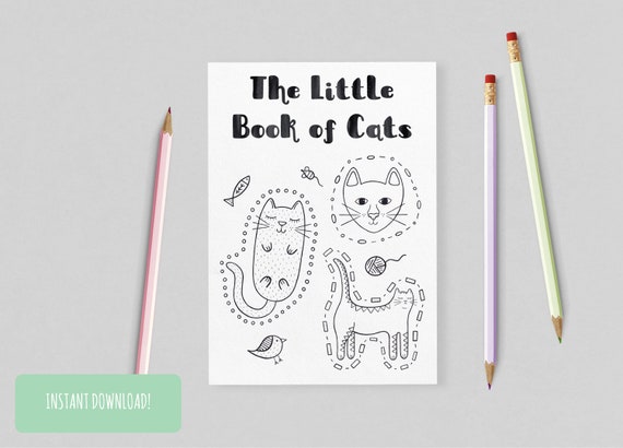 The Little Book of Cats Printable Colouring Book A4 and US | Etsy