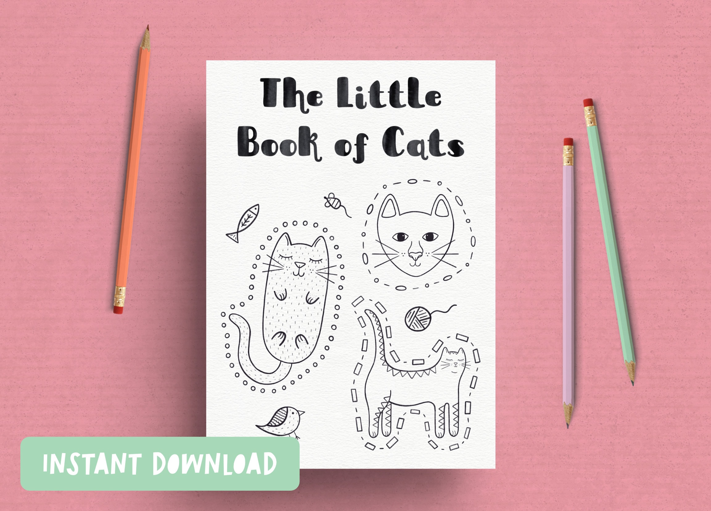 The Little Book of Cats Printable Colouring Book | A4 and US Letter ...