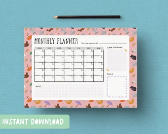 Meal Planner Cacti Print A4 and US Letter Size Pdfs Included - Etsy