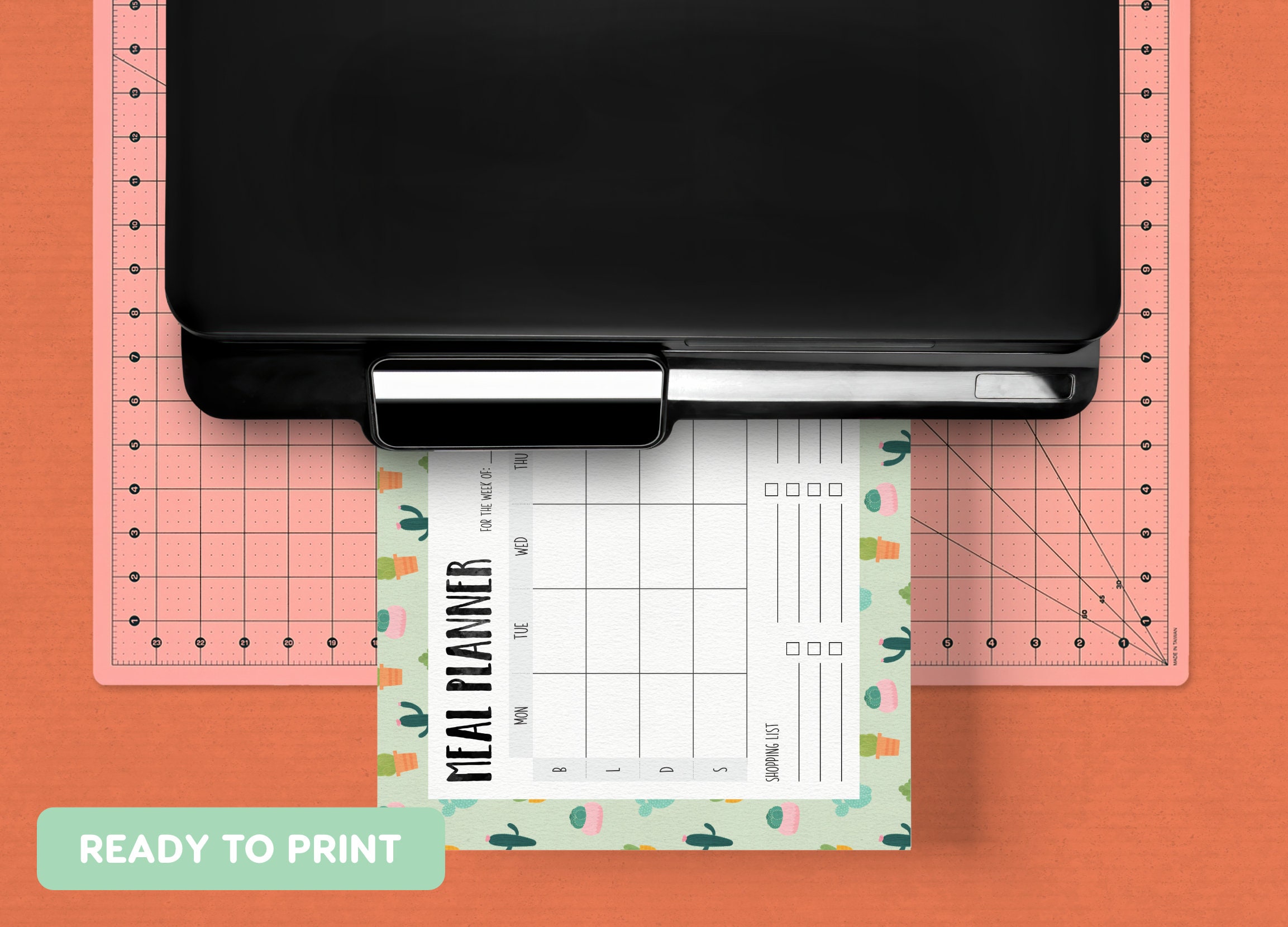 Meal Planner Cacti Print A4 and US Letter Size Pdfs Included - Etsy