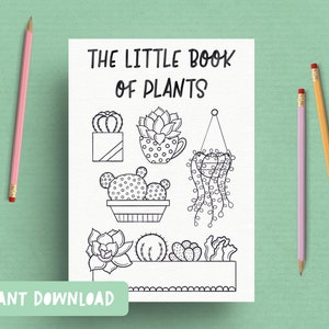 Livro para colorir para imprimir O Pequeno Livro das Plantas | PDFs em tamanho A4 e carta dos EUA incluídos – DOWNLOAD INSTANTÂNEO