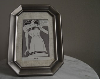 Vintage Framed Sewing Manual Picture