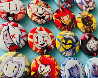 Hazbin Hotel pin buttons fanmade