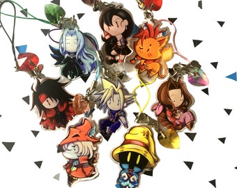 Final Fantasy 7 en 9 acrylheldere sleutelhangers