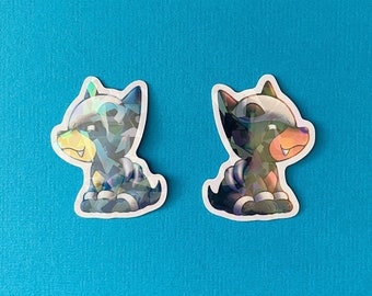 Houndour Sticker Vinyl Holografische Pokemon-fangemaakt