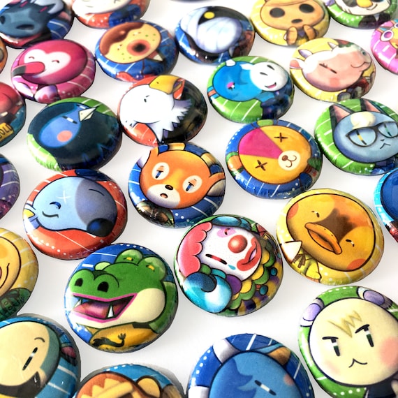 Animal Crossing All Villagers Pin Button Fan Made Etsy