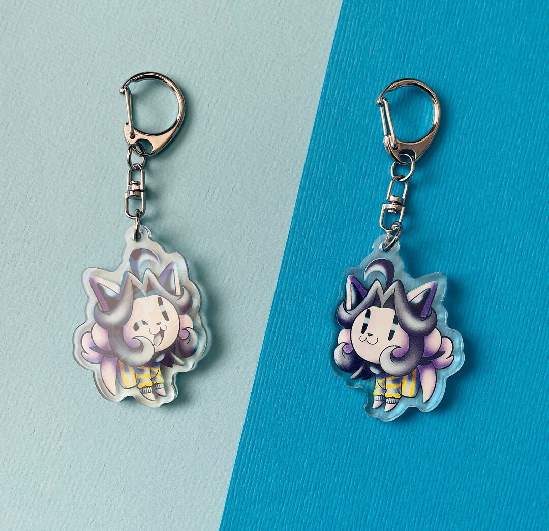 TEMMIE Acrylic Keychain Doublesided Charm Undertale Fanmade Etsy