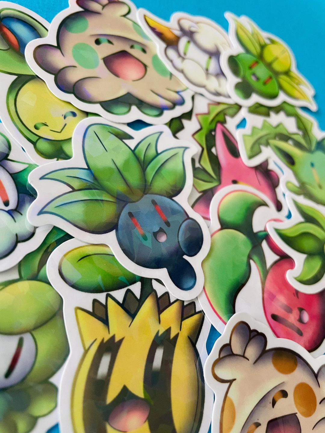 Grass Pokemon gen 1 Till Gen 5 Sticker Vinyl Holographic Pokemon ...