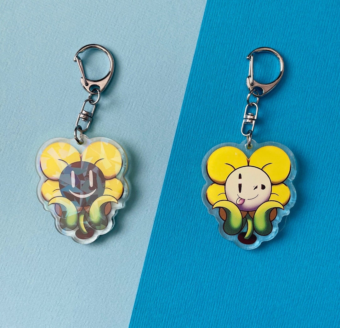 Flowey Acrylic Keychain Double-Sided Charm Undertale fanmade