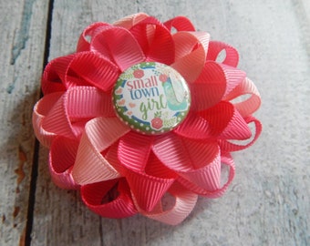 Small Town Girl ribbon burst hair bow