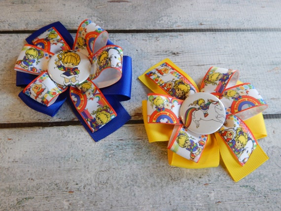 Rainbow Brite Hair Bow Hair Clip Bow Etsy
