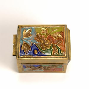 Antique Chinese Cloisonne Enamel Small Box, Antique Cloisonne Ware