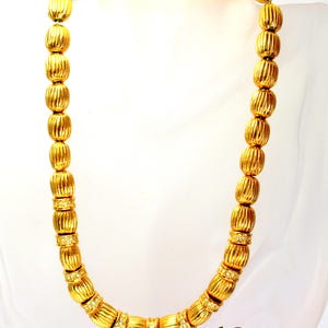 Stocko Gold Plated Beaded Collar Necklace, Golden Bead Snap Clasp Joseph Esposito