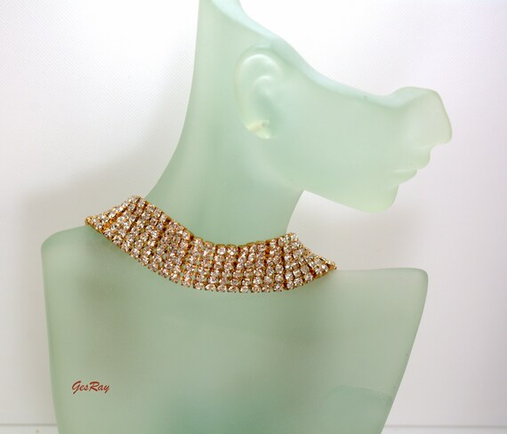 Vintage Clear Crystal Choker Necklace