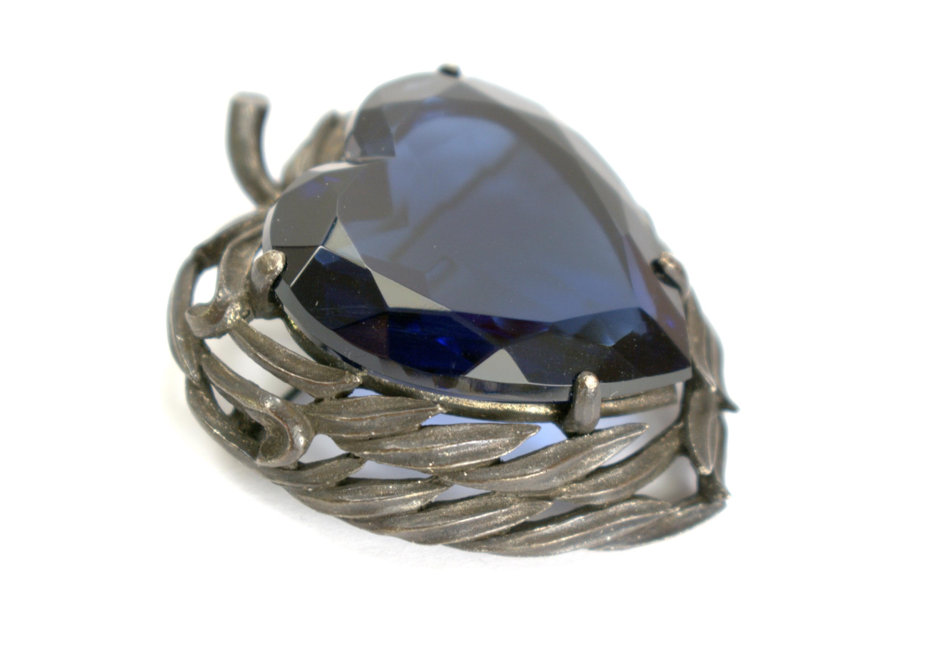 Capri Heart Brooch Pin Pendant Vintage Large Crystal Heart Signed - Etsy
