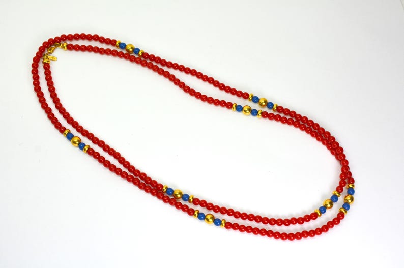 Monet American Patriotic Jewelry 2 Necklaces and Earrings Red White & Blue, USA Patriotic Jewelry