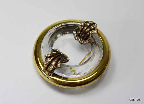 Ermani Bulatti Lucite Circle Pin Brooch Rare Coll… - image 3