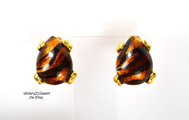 Ton Pascal Paris Earrings Clip On Vintage France Jewelry French
