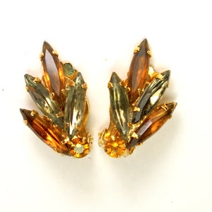 JULIANA D&E DeLizza Elster Clip on Earrings Navette Rhinestones
