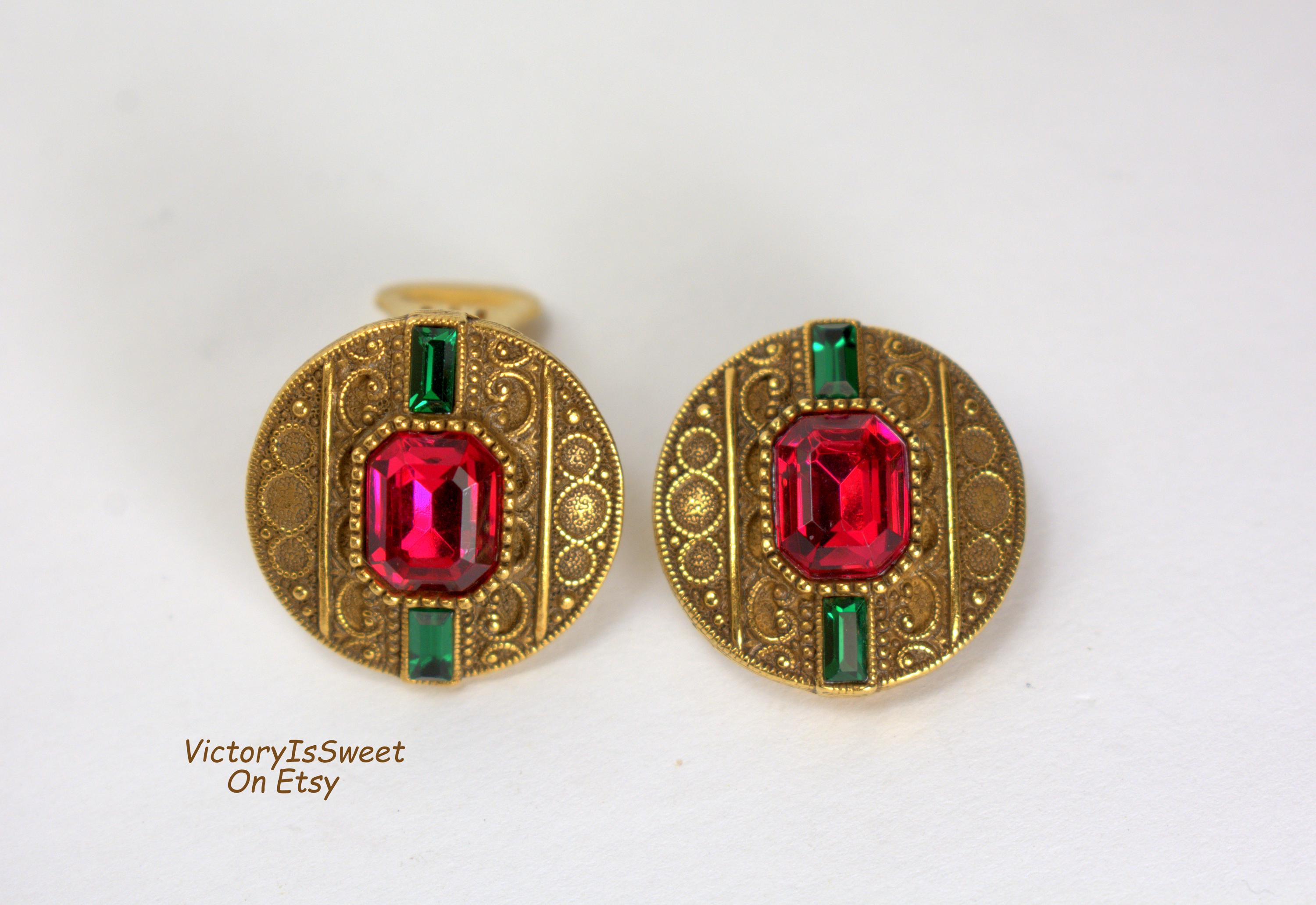 Boucles d'oreille gothique victorienne verte 'Vivian Mint