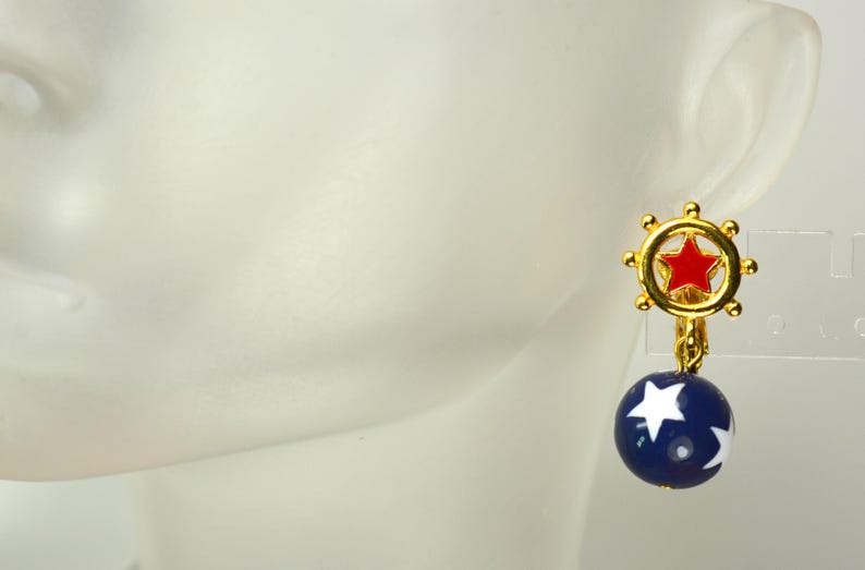 Monet American Patriotic Jewelry 2 Necklaces and Earrings Red White & Blue, USA Patriotic Jewelry