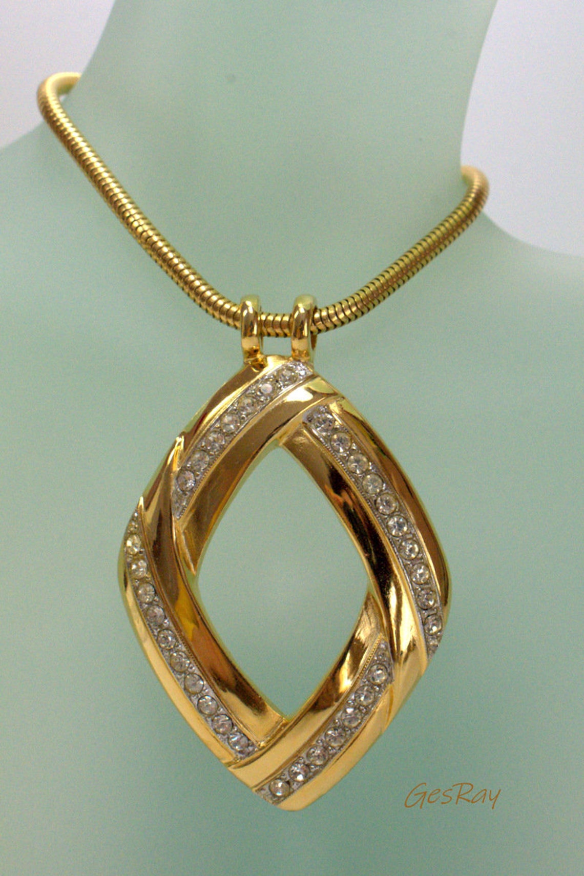 Vintage Necklace Jewels by Park Lane Pave Crystal Pendant
