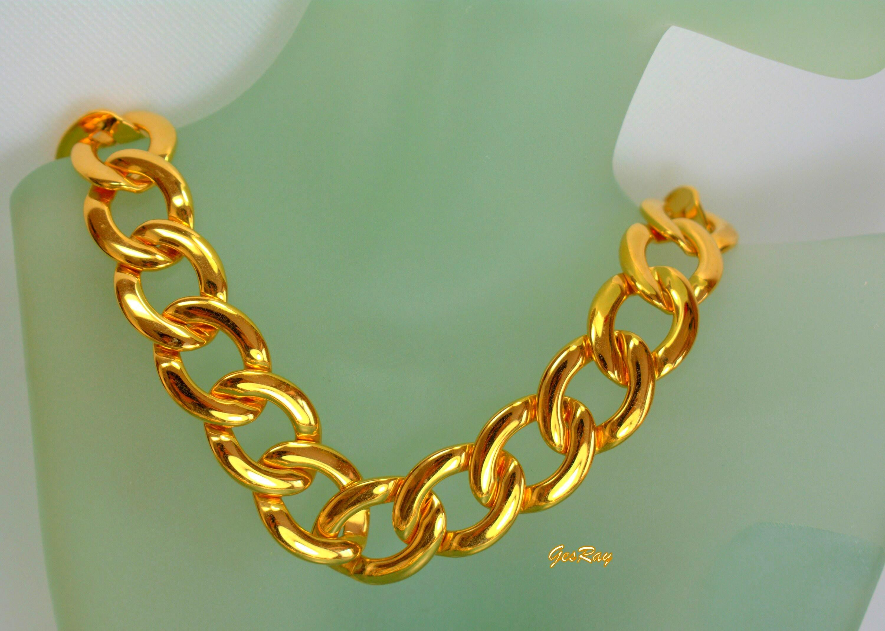 Napier Chunky Chain Necklace Gold Plated Vintage Pat Pend 4.774