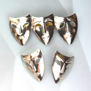 Theatre Jewelry Brooch Earrings Drama Comedy Tragedy  Vintage