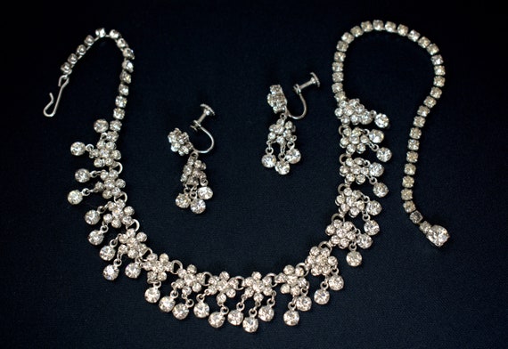 Vintage Crystal Rhinestone Jewelry Choker Collar … - image 5