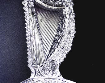 Vintage Irish Harp Paperweight Figurine Galway Irish 24% Lead Crystal