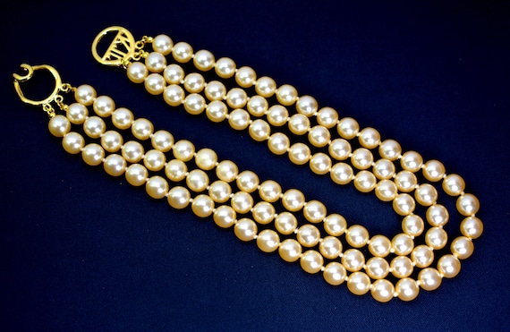 Kenneth Jay Lane KJL Logo Necklace Multi Strand C… - image 5