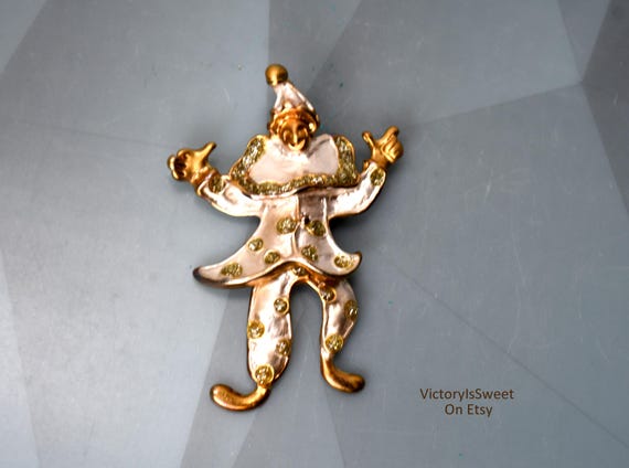 Vintage Circus Clown Brooch Pin Puppet Pierrot - Etsy